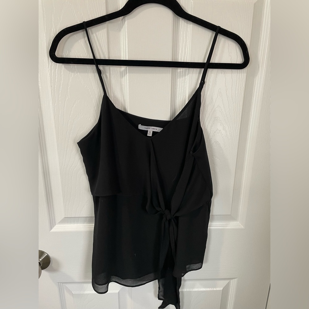 Chiffon Front Tie Tank